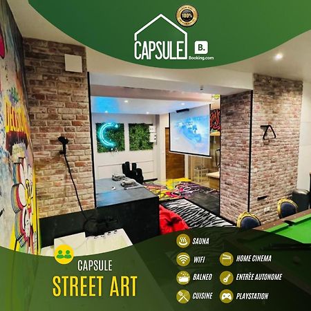 Capsule Street Art - Sauna- Jacuzzi - Playstation 5 - Billard - Netflix - Home Cinema - Terrasse Douai Kültér fotó